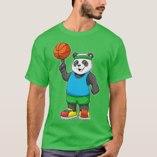 Panda at Sports with Basketball T-Shirt