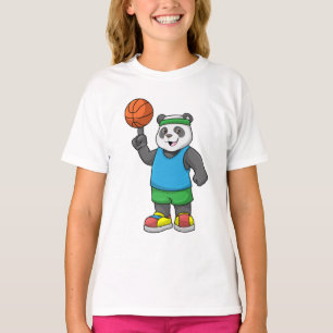 Panda at Sports with Basketball T-Shirt