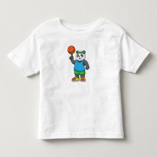 Panda at Sports with Basketball Toddler T-Shirt