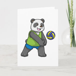Panda at Sports with Volleyball Card