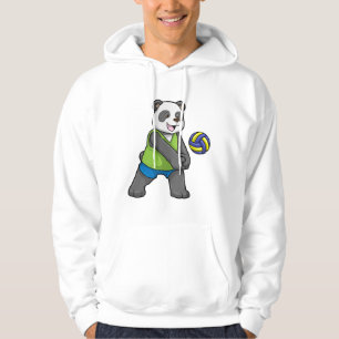 Panda at Sports with Volleyball Hoodie