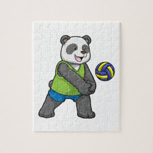 Panda at Sports with Volleyball Jigsaw Puzzle