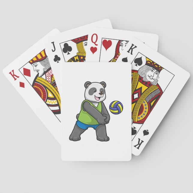 Panda at Sports with Volleyball Playing Cards (Back)