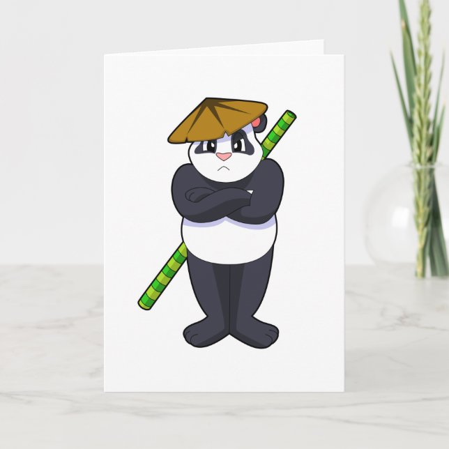 Panda at Stick fight Martial arts.PNG Card (Front)