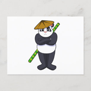 Panda at Stick fight Martial arts.PNG Postcard