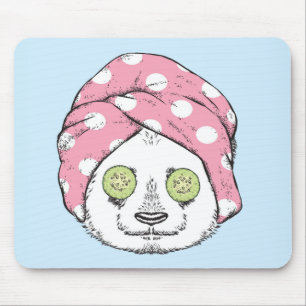 Panda At The Spa Mouse Mat