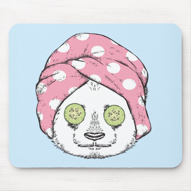 Panda At The Spa Mouse Mat (Front)