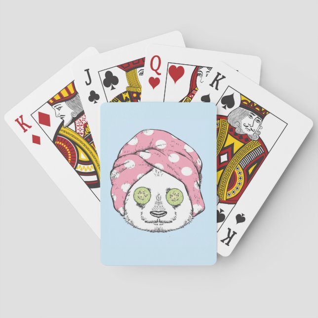 Panda At The Spa Playing Cards (Back)
