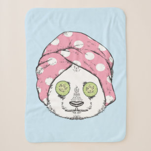 Panda At The Spa Sherpa Blanket