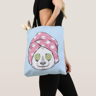 Panda At The Spa Tote Bag
