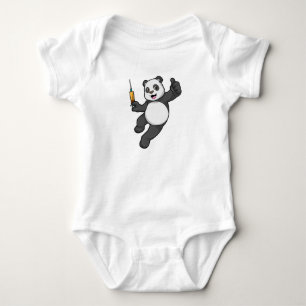 Panda at Vaccination with Syringe Baby Bodysuit
