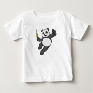 Panda at Vaccination with Syringe Baby T-Shirt
