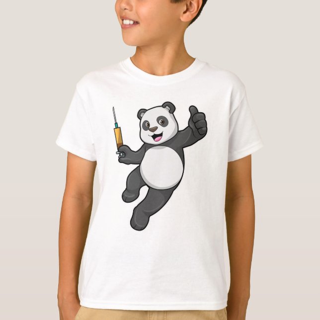 Panda at Vaccination with Syringe T-Shirt (Front)