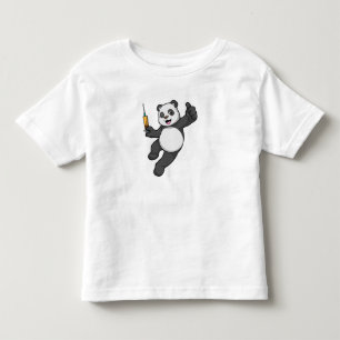 Panda at Vaccination with Syringe Toddler T-Shirt