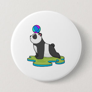 Panda at Yoga Fitness 7.5 Cm Round Badge