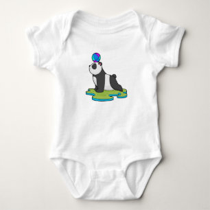 Panda at Yoga Fitness Baby Bodysuit