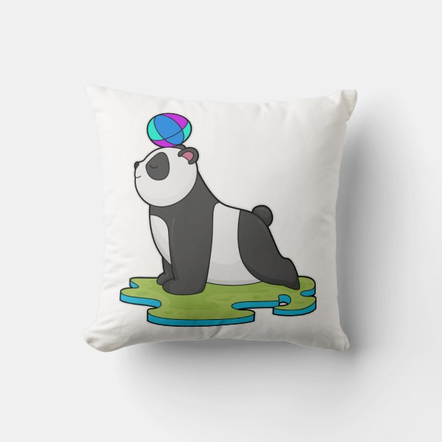 Panda at Yoga Fitness Cushion (Front)