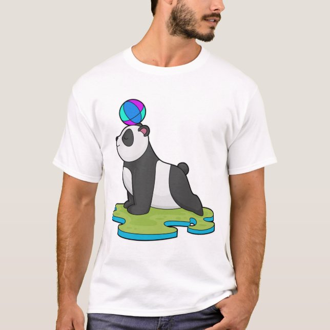 Panda at Yoga Fitness T-Shirt (Front)