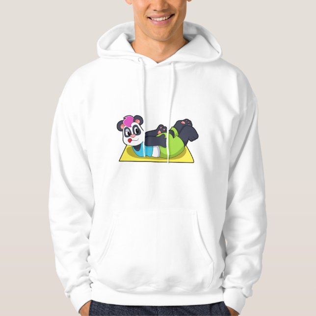 Panda at Yoga on Yoga mat Hoodie (Front)