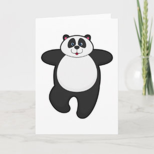 Panda at Yoga Stretching exercise Card