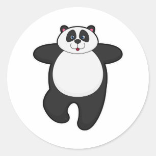 Panda at Yoga Stretching exercise Classic Round Sticker