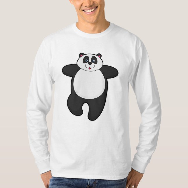 Panda at Yoga Stretching exercise T-Shirt (Front)