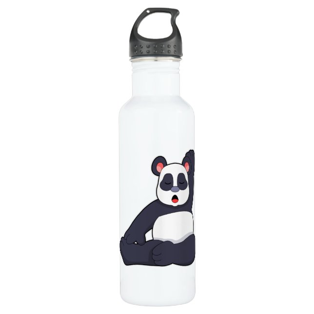 Panda at Yoga Stretching exercises 710 Ml Water Bottle (Front)
