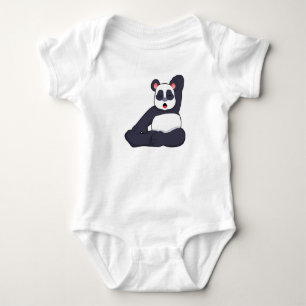 Panda at Yoga Stretching exercises Baby Bodysuit