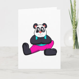 Panda at Yoga stretching exercises Card