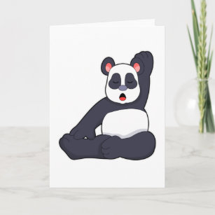 Panda at Yoga Stretching exercises Card