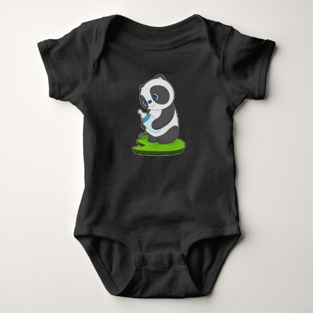 Panda Baby bottle Milk Bodysuit (Front)