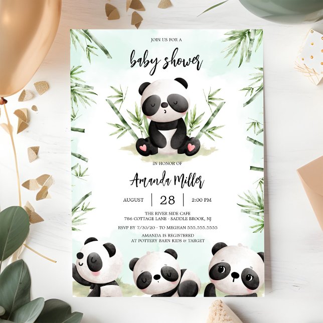 Panda Baby Shower Invitation (Creator Uploaded)
