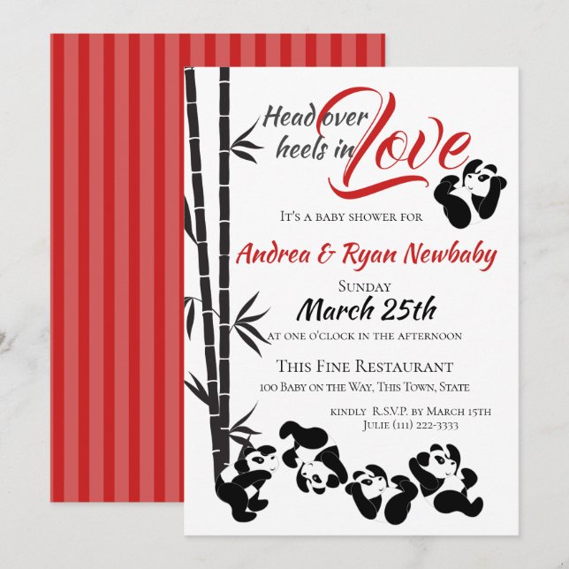 Panda Baby Shower Invitation (Front/Back)