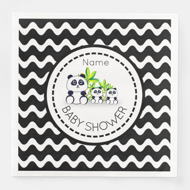 Panda Baby Shower Paper Napkin (Front)