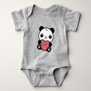 Panda Baby with heart T-Shirt Bodysuit