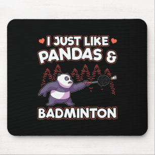 Panda Badminton I Just Love Pandas Mouse Mat