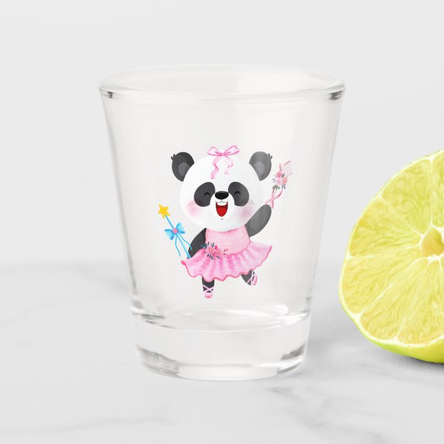Panda Ballerina Animal Lovers Shot Glass (Front)