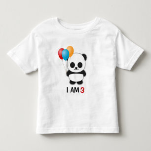 Panda Balloon Birthday Toddler T-Shirt