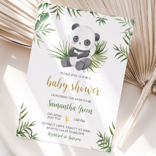 Panda Bamboo Baby Shower Invitation