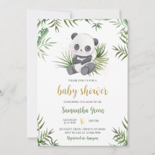 Panda Bamboo Baby Shower Invitation