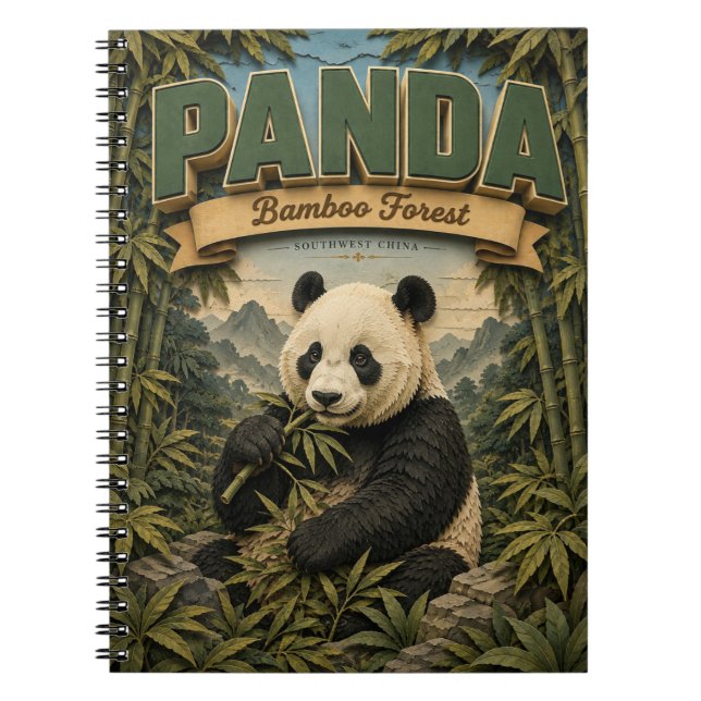 Panda Bamboo Forest POPCUT Notebook (Front)