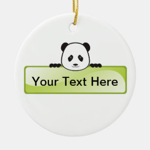 Panda Banner Ceramic Tree Decoration
