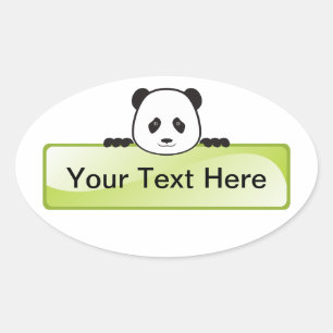 Panda Banner Oval Sticker