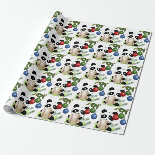 Panda baseball Christmas Wrapping Paper