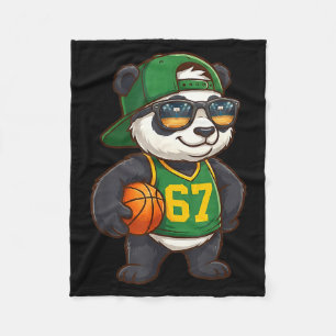 Panda Basketball 67 Gen Alpha Slang Srts Men Boys  Fleece Blanket