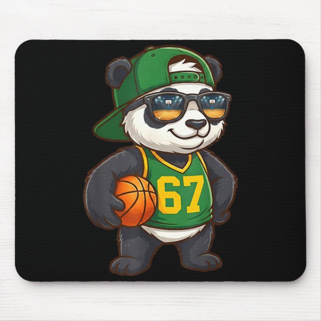 Panda Basketball 67 Gen Alpha Slang Srts Men Boys  Mouse Mat (Front)