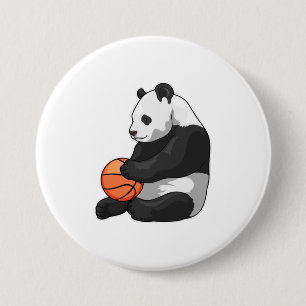 Panda Basketball player Basketball 7.5 Cm Round Badge