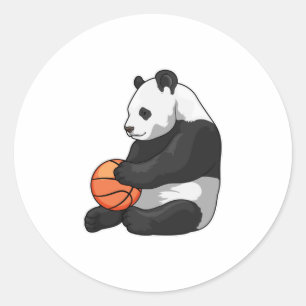 Panda Basketball player Basketball Classic Round Sticker
