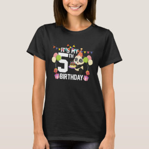 Panda Bear 5 Years Old Panda  It's My 5th Birthday T-Shirt
