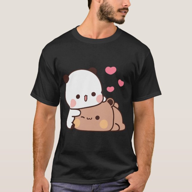 Panda Bear And Brownie True Love Bubu Dudu Couple  T-Shirt (Front)
